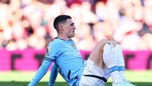 曼城官方：福登身体状况不佳，缺战本场比赛