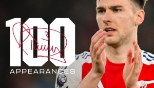 西甲-蒂尔尼达成阿森纳生涯英超百场里程碑，为球队贡献3球8助攻